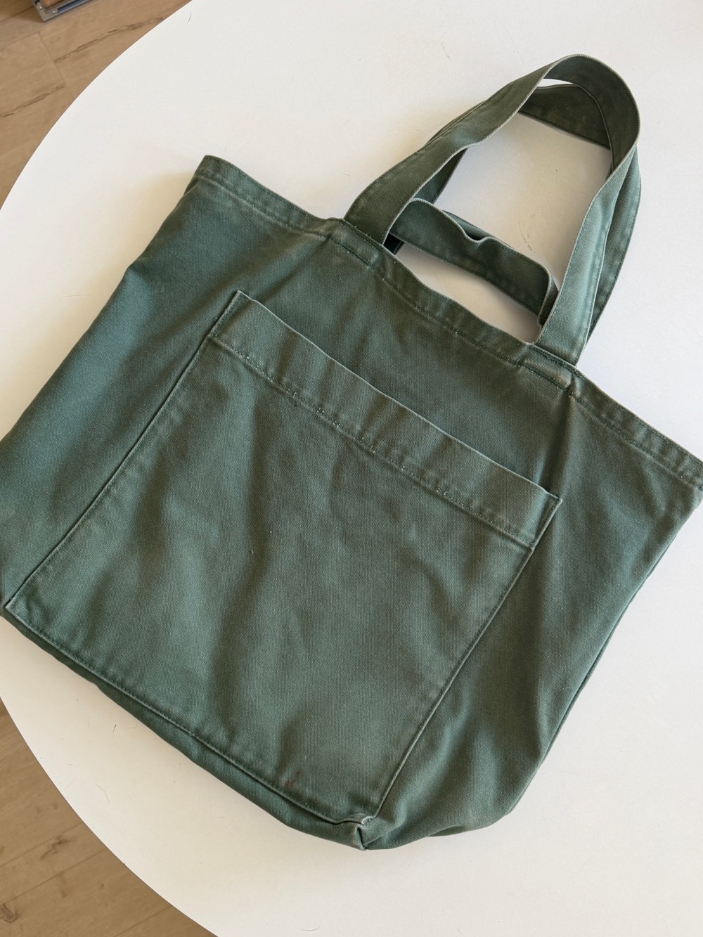 BAGGU Large Canvas Tote in Khaki - Picture 2 of 13